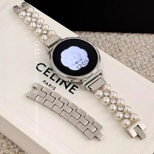 2pro高级感荣耀watch5金属女小众41 轻奢百搭小香风仿珍珠适用华为手表watchGT6 4pro表带gt3 fit3 42mm gt5