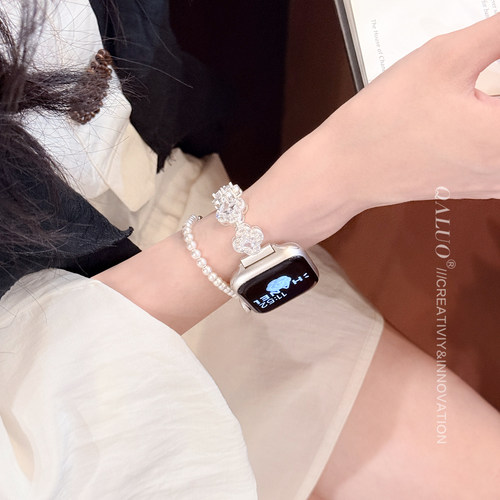 QALUO千洛iwatch四叶草锆石表带