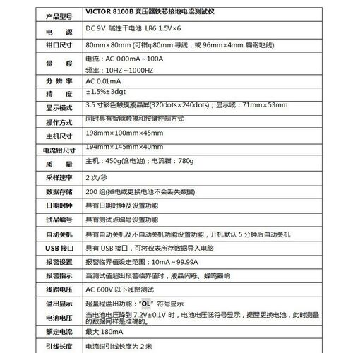 胜利变压器铁芯接地电流测试仪超大口径交流漏电流钳频率VC8100B