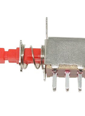 A03琴键开关 PS-22F04直键开关 自锁按键 六脚带锁 红色按钮 带耳