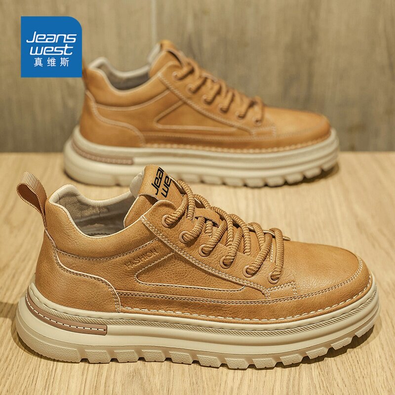 真维斯板鞋男款2026春季新款百搭厚底运动鞋男士增高透气休闲鞋子