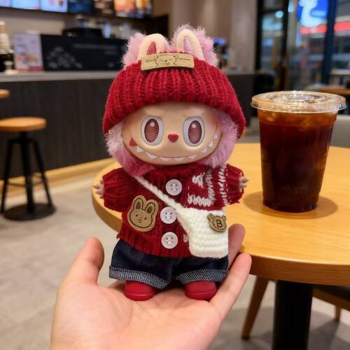 【现货】拉布布红色复古针织毛衣