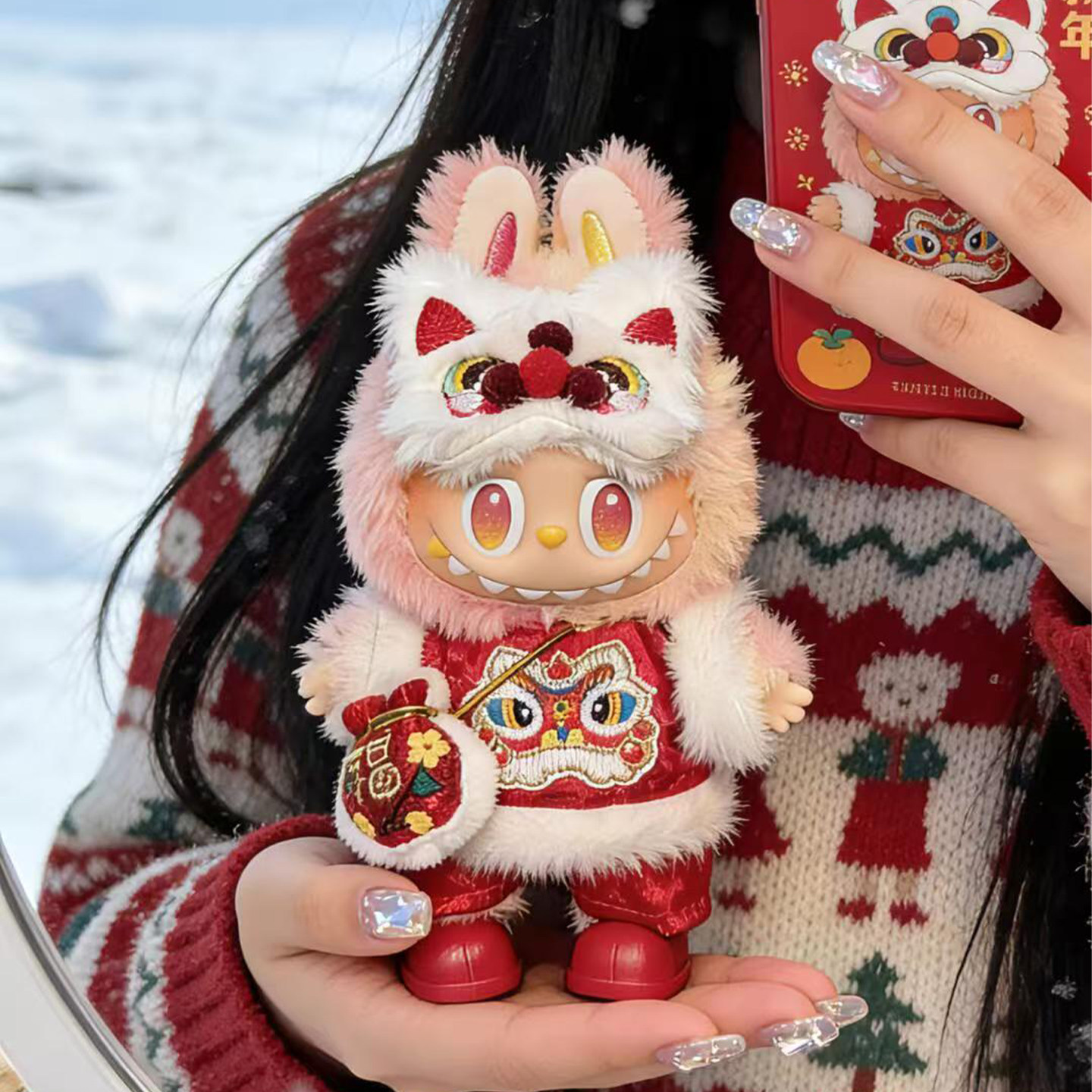 labubu新年娃衣醒狮拉布布衣服一二三代搪胶公仔衣服头套过年服装,模玩/动漫/周边/娃圈三坑/桌游,棉花娃娃/毛绒玩具娃衣,淘宝优惠券,粉丝福利购,淘宝优惠卷