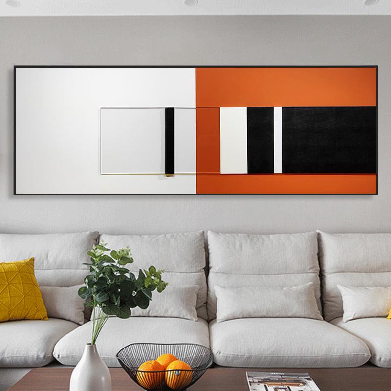 现代简约装饰画皮革亚克力立体拼贴实物画客厅卧室床头样板房挂画