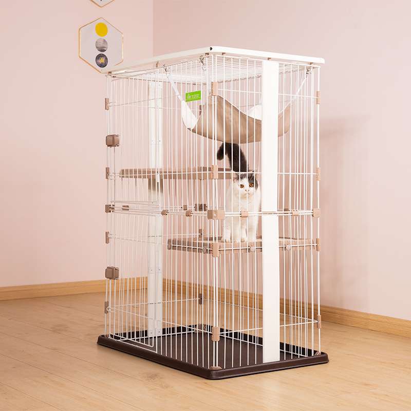 创逸实木三层猫笼子二层猫别墅小号室内猫舍木制家用猫笼