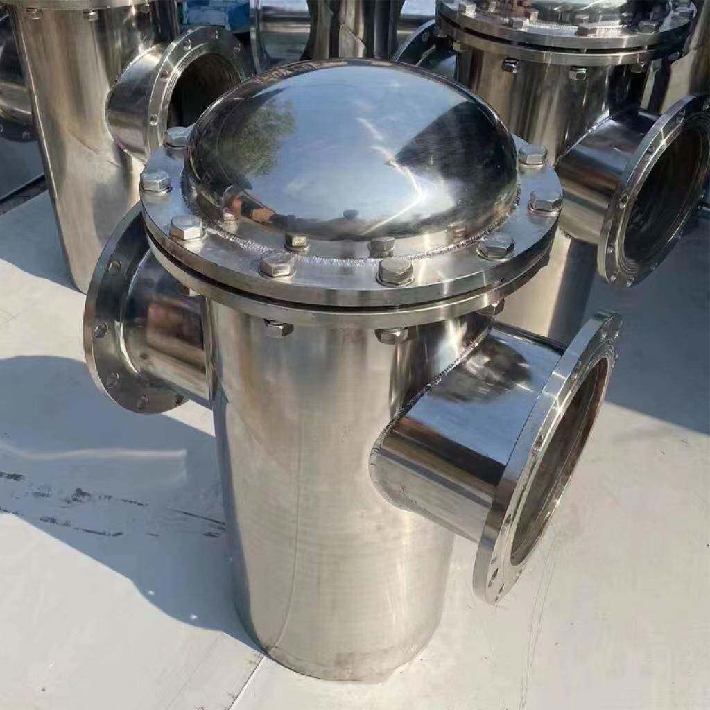 篮式过滤器304不锈钢提篮式直通管道除污器毛发收集器蓝式过滤器
