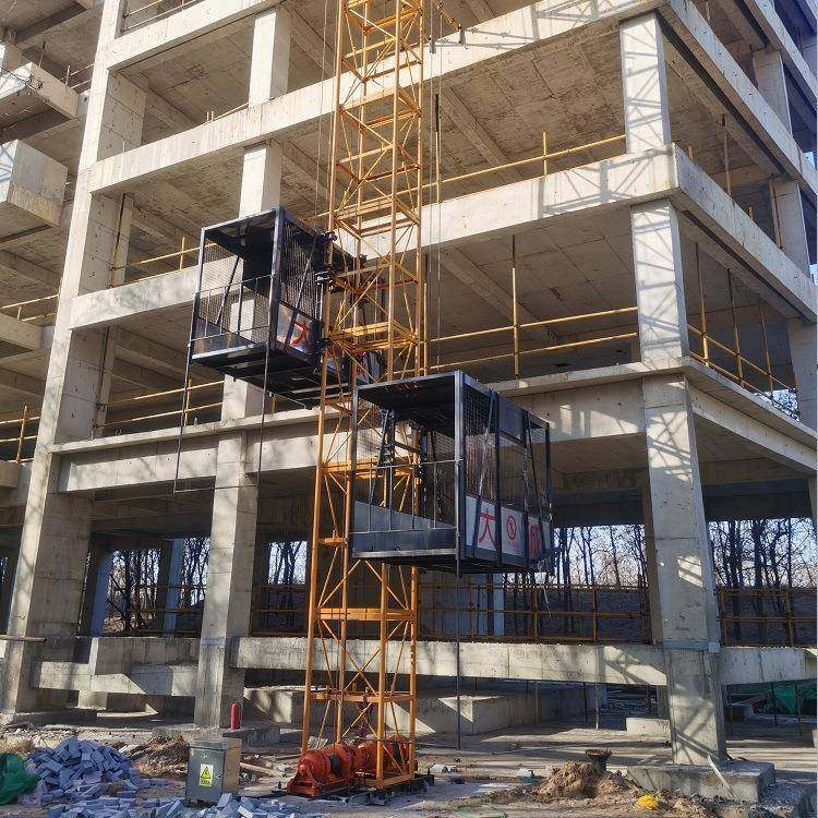 厂家直供物料提升机建筑工地吊笼SS120型卷扬机升降钢丝绳物料机