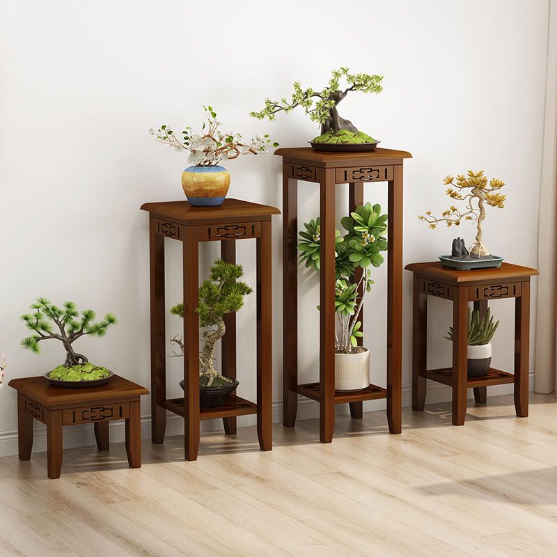 中式花架置物架竹花盆架客厅绿萝花架子室内落地花台复古花几单个