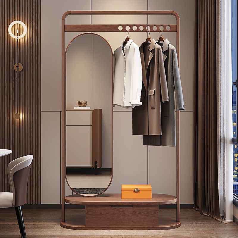 实木挂衣架落地卧室家用房间衣帽架简易客厅置物架办公室衣服架子