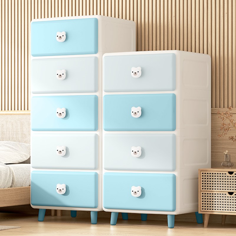 加厚玩具床头简约现代收纳柜衣服塑料储物箱抽屉式夹缝衣物置物架