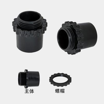 包塑金属软管PA6尼龙国标塑料接头 穿线软管黑接头蛇皮管快接锁母