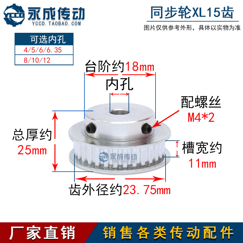 同步轮同步带轮皮带轮 XL15齿 内孔4/5/6/6.35/8/10/12 传动轮,3C数码配件,USB多功能数码宝,淘宝优惠券,粉丝福利购,淘宝优惠卷