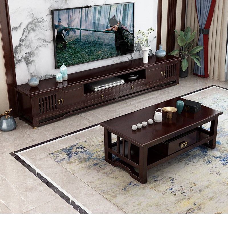新中式实木茶几电视柜多用卧室客厅简约现代收纳柜储物柜抽屉柜