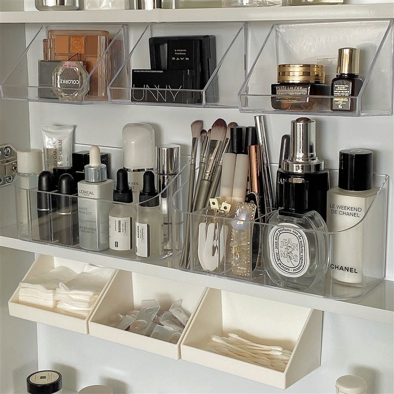 镜柜收纳盒透明亚克力壁挂盒子卫生间洗漱台化妆品面膜口红置物架