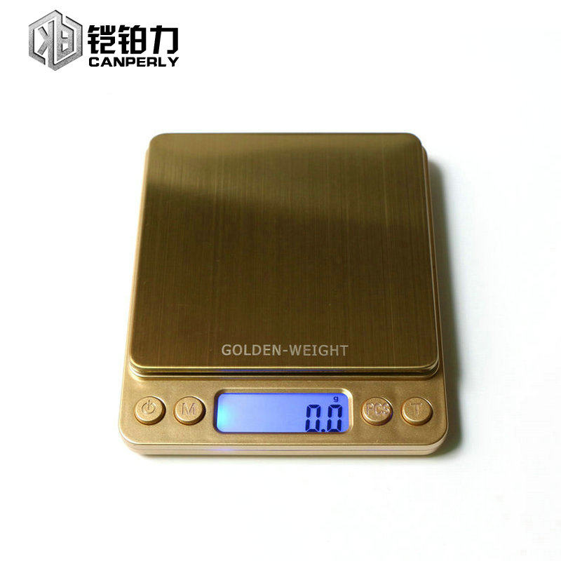 包邮 高精度金色厨房秤电子口袋秤珠宝秤克秤食物秤0.1g 2kg/3kg