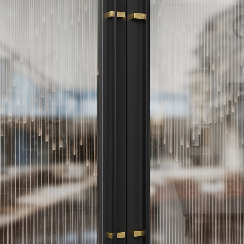 原创极简不锈钢玻璃大门把手金色拉门会所饭厅包间实木房门把手