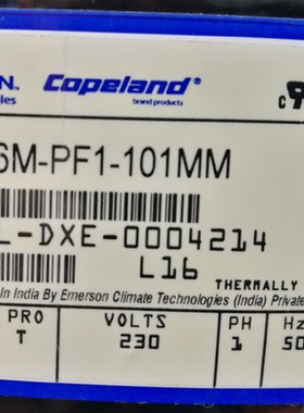 CR18K6-PFV-525/970 CR22K6M-PF1-101 CR22K6M- TFM谷轮2匹压缩机