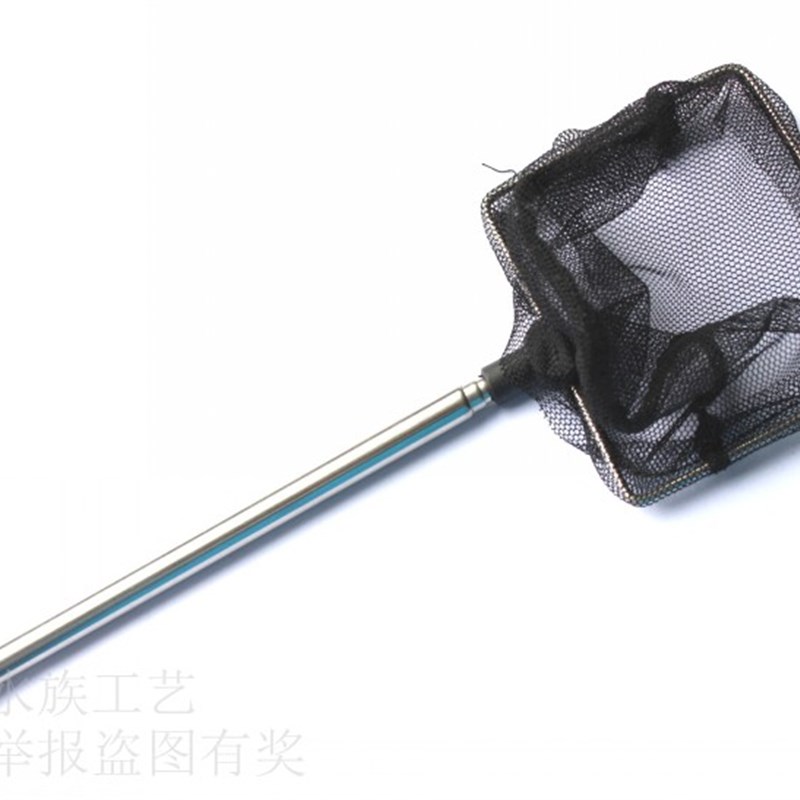 新款圆形三角形可伸缩不锈钢手柄迷你小型方形鱼网鱼捞网小号虾捞
