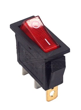 3D打印机配件kossel适用配件带灯船形红色长方船型电源开关3脚2档