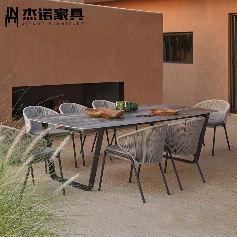 户外桌椅庭院藤椅三件套阳台简约休闲美式乡村餐桌椅组合别墅家具