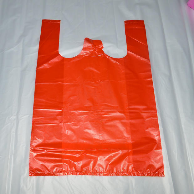 45*65红色塑料袋包装袋购物袋马夹袋背心袋马甲袋服装袋100个