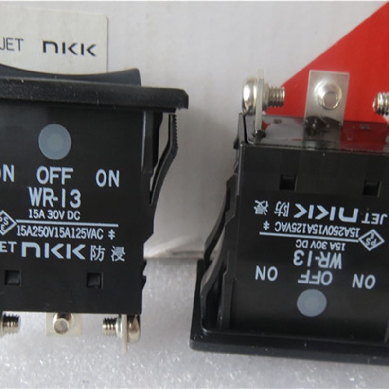 进口日本NKK WR-13电源船型开关3脚3档翘板摇臂开关15A250V
