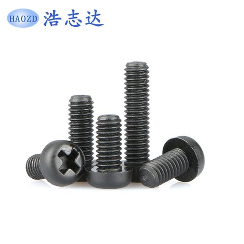 M4-M5-M6盘头十字槽圆头黑色尼龙螺钉 塑胶元头塑料绝缘螺丝钉
