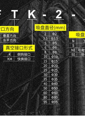 妙德型PFYKM单层真空吸盘支架 PFYK-5/6/8/10/15/20/30/40/50-N/S