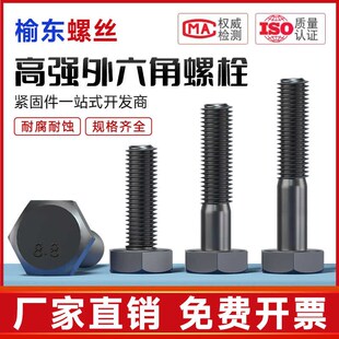 8.8级外六角高强螺丝螺栓螺杆高强螺栓M8M10M12M14M16M18M20M24M6