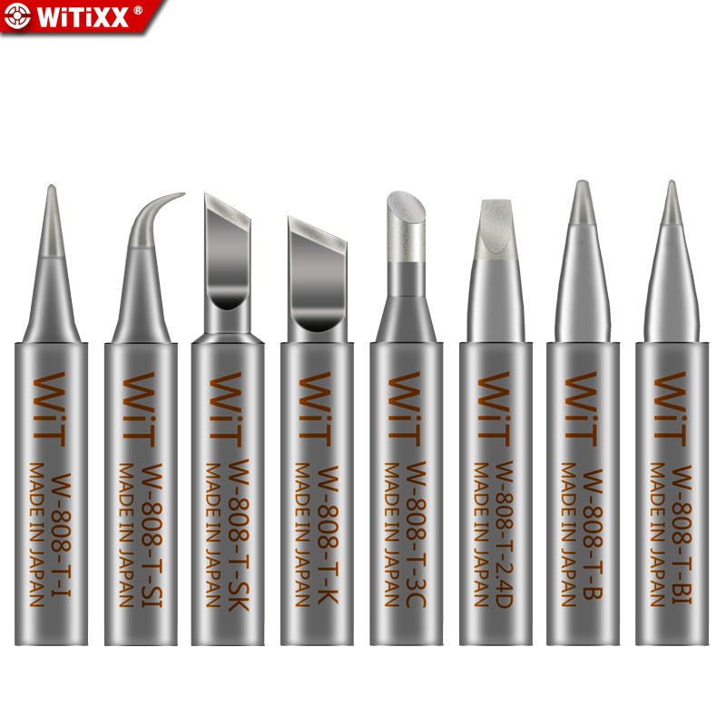 W808进口WiTiXX威特调温电烙铁咀烙铁头尖头弯头小刀头大刀口圆头