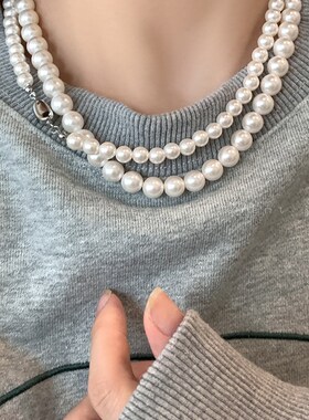 巴洛克珍珠项链女2024新款气质配饰品轻奢小众高级感配裙子锁骨链