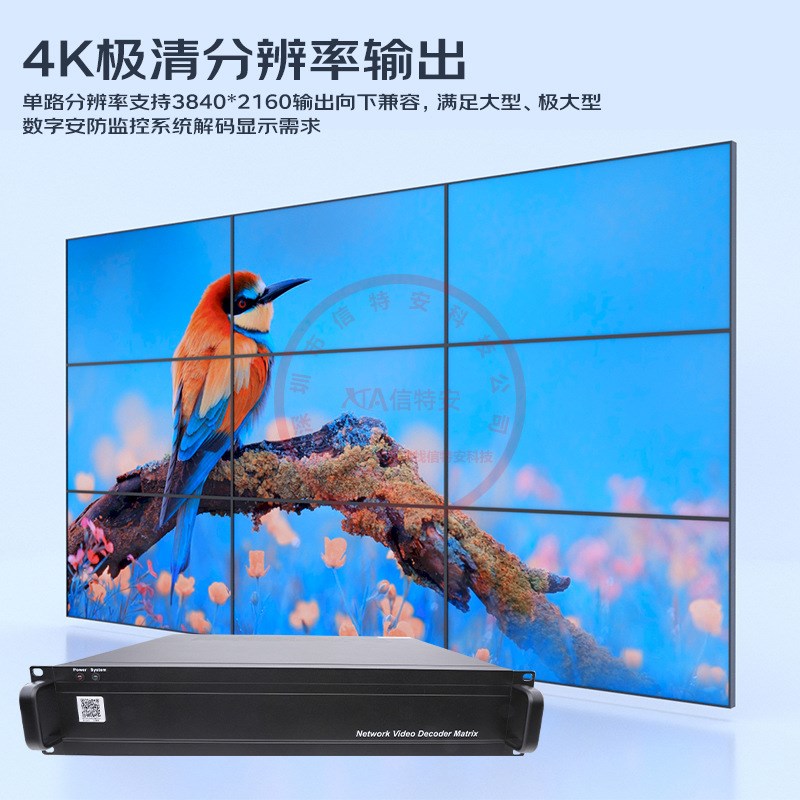 12路网络解码矩阵数字视频综合监控管理平台3*4拼接屏解码器36路