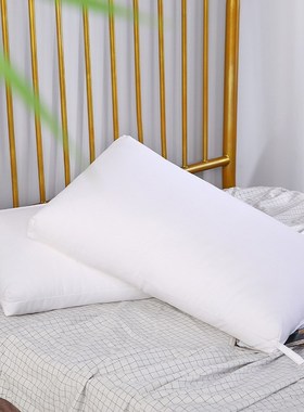 2020年新款重磅斜纹磨毛超细羽丝绒水洗枕头枕芯白色48x74cm/一只