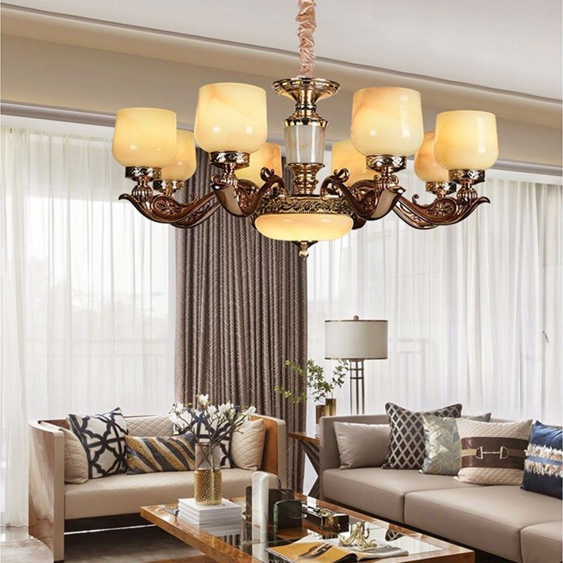 欧式楼中楼大吊灯客厅别墅酒店大堂新中式复式楼吊灯三层