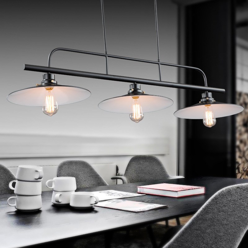 工厂销售欧式台球桌复古灯具软装创意吧台餐厅铁艺三头锅盖吊灯