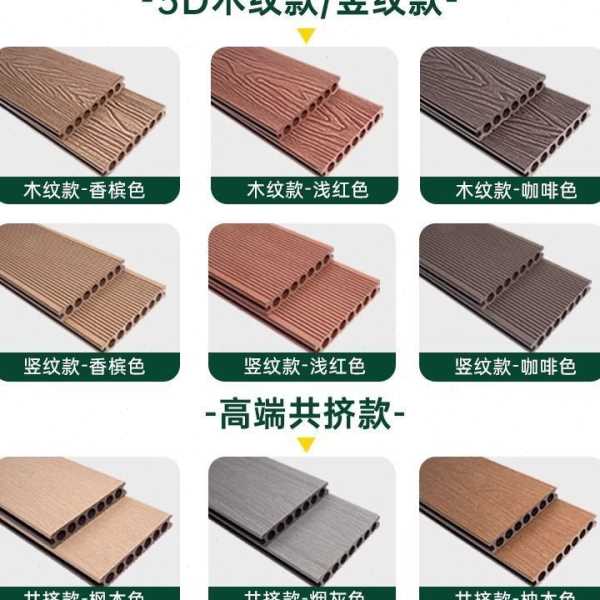 塑木地板户外露台庭院平台公园栈道室外木塑地板共挤二木纹压花
