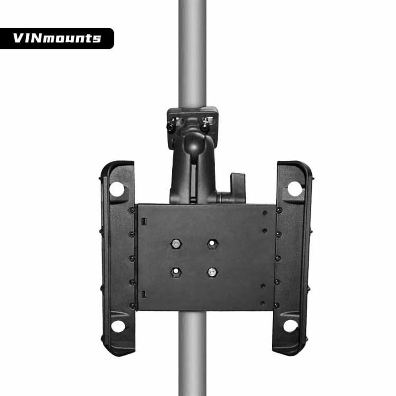 叉车圆形A柱固定平板支架1.5英寸球头U型抱箍圆管平板支架