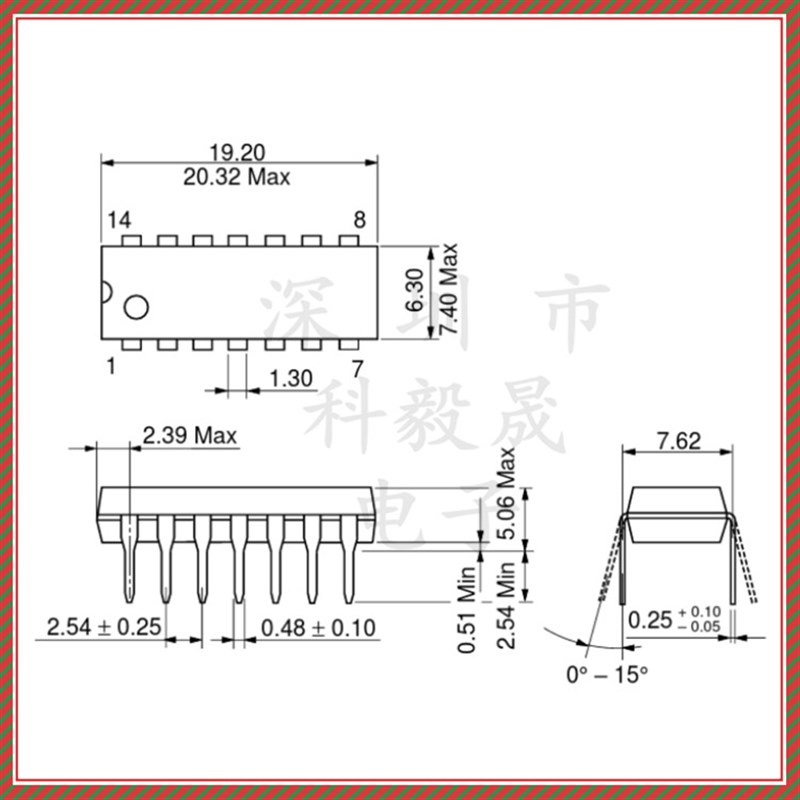 SN74LS04N DIP-14 74LS04 逻辑-栅极和逆变器 直插14脚 HD74LS04P