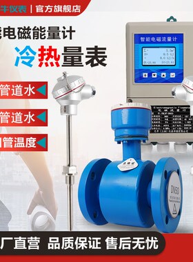 智能电磁流量计能量表冷热量表中央空调供暖管道计量分体式DN100
