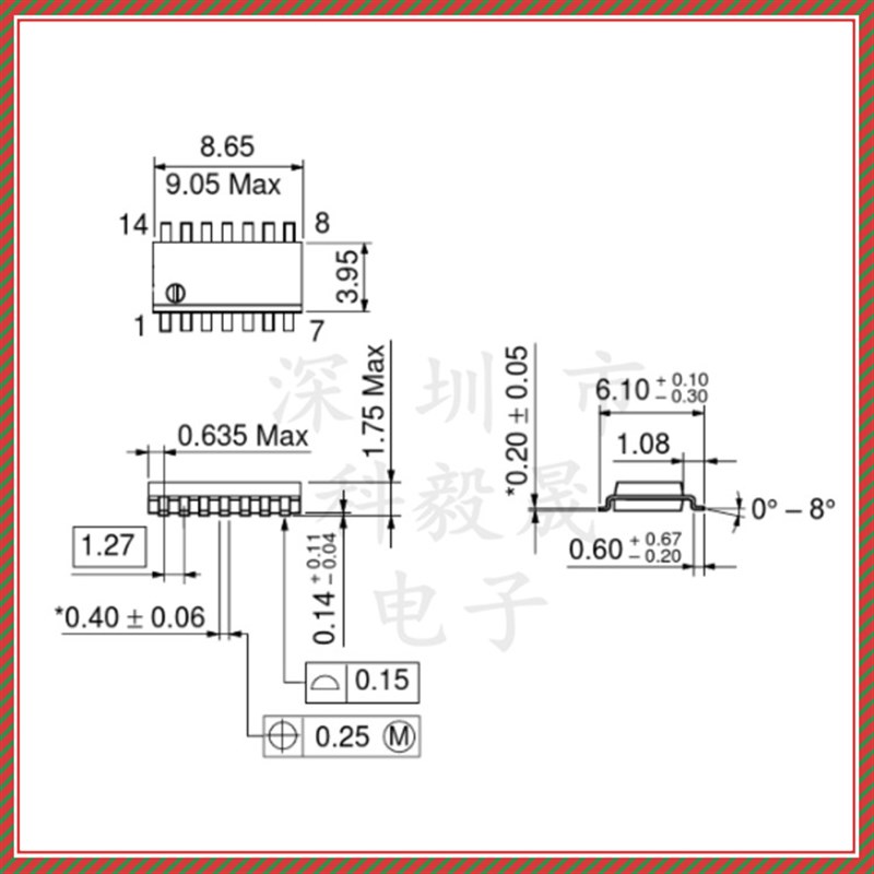 SN74HC20N/P 14脚直插/贴片 双4输入与非门 DIP14 74HC20D SOP-14