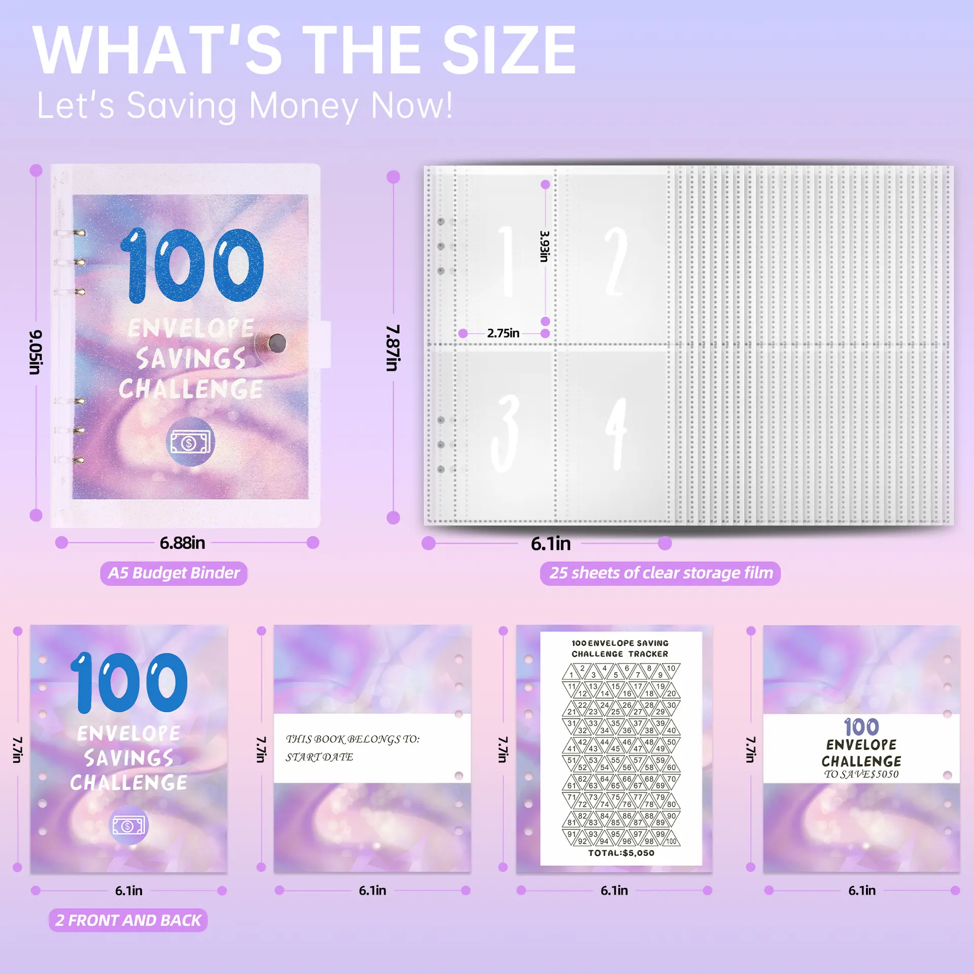 100envelopehallen 活页笔记本100天省钱存钱本挑战储蓄本