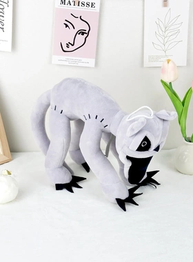 新品iling ritters恐怖微笑动物公仔灰色梦魇猫毛绒玩具