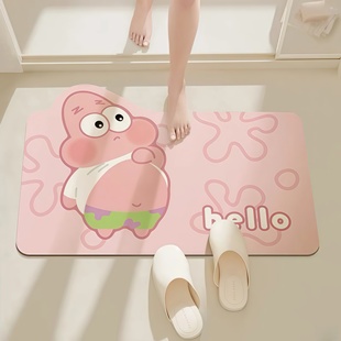 卡通硅藻泥地垫速干吸水防滑浴室卫生间厕所门口脚垫地毯可爱卫浴