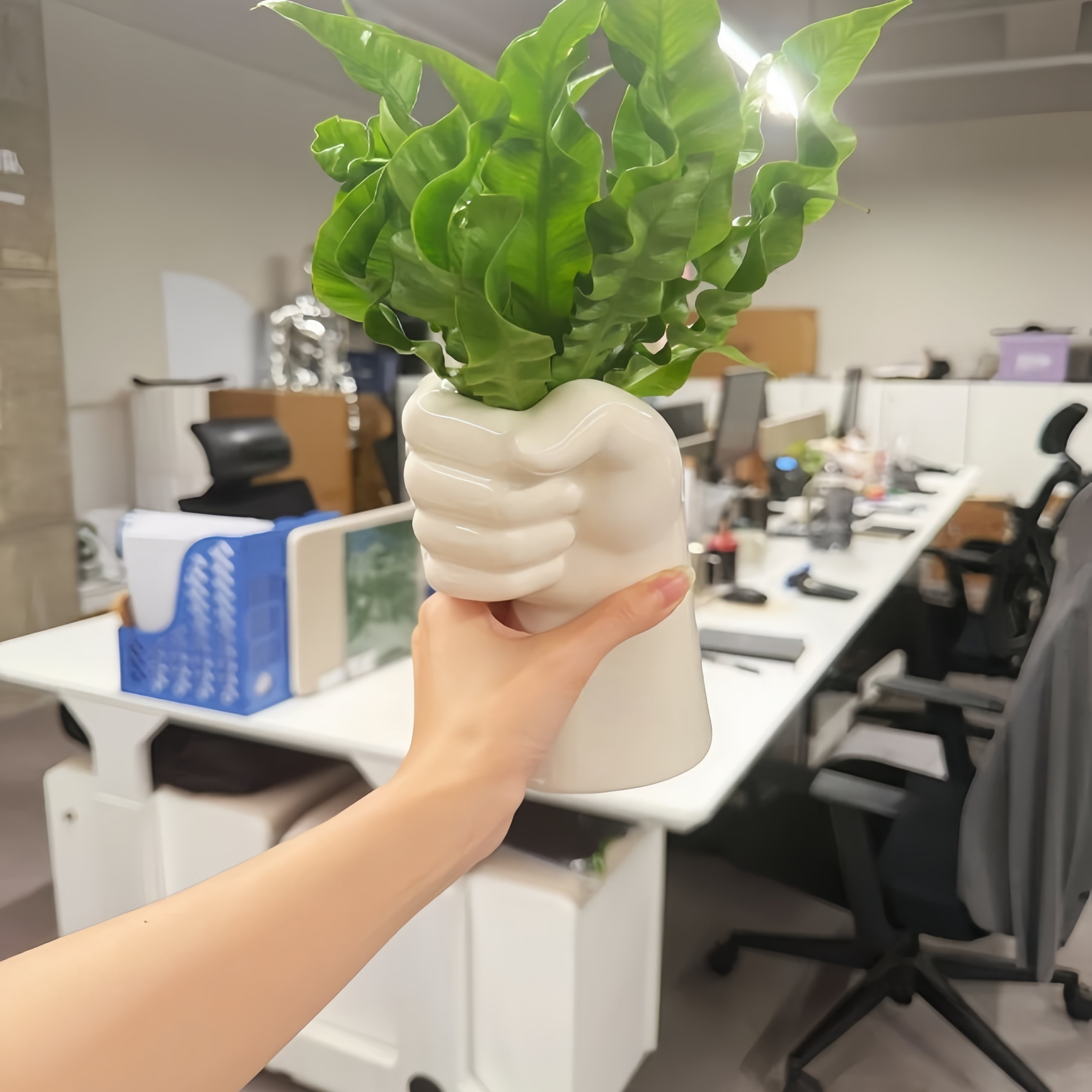 创意手形陶瓷花瓶摆件
