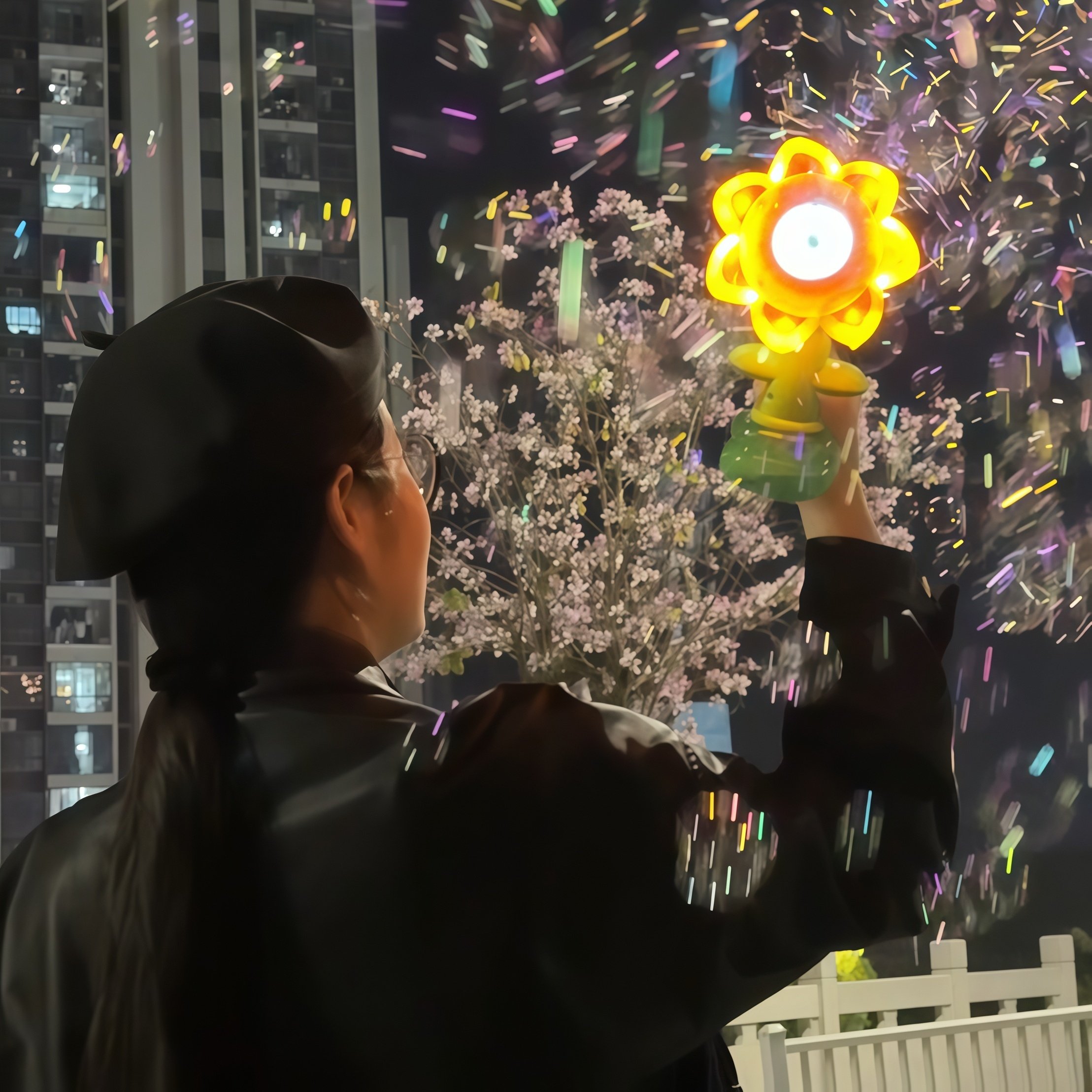 六一送我这个花朵泡泡机不过分吧