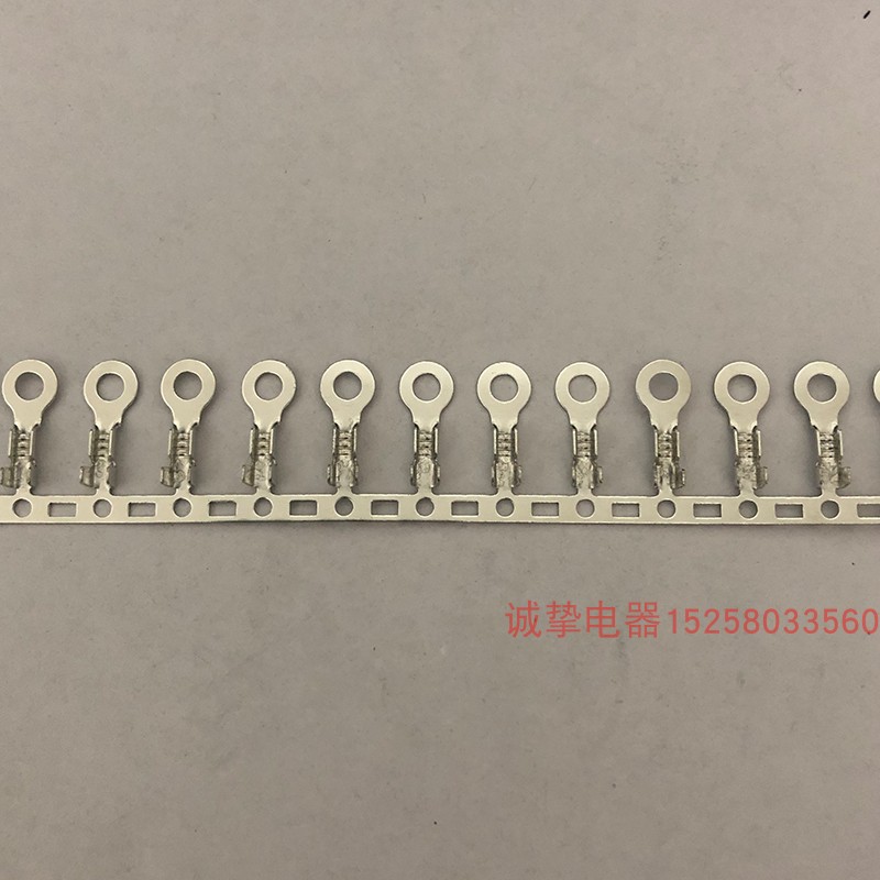 横带3.2接线片7000只/盘自动机连带端子四脚冷压连饶式线环DJ431-
