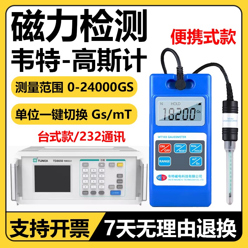 韦特磁电WT103/108高斯计磁场TD8650磁力测试仪特斯拉计剩磁测量