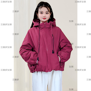 2025冬季 时尚 新款 小个子 加毛夹克风衣 短外套 ASY