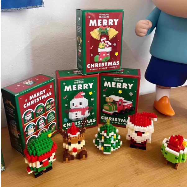 可爱圣诞节送闺蜜情侣节日氛拼装mini拼插立体积木DD