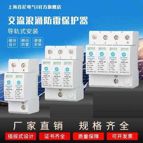 一二级防雷保护器1P2P3P4P20KA40KA60KA80KA浪涌保护器T2级8/20us
